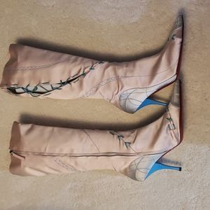 Giuseppe Zanotti size 39 color light pink and baby blue fabric 100% Authentic